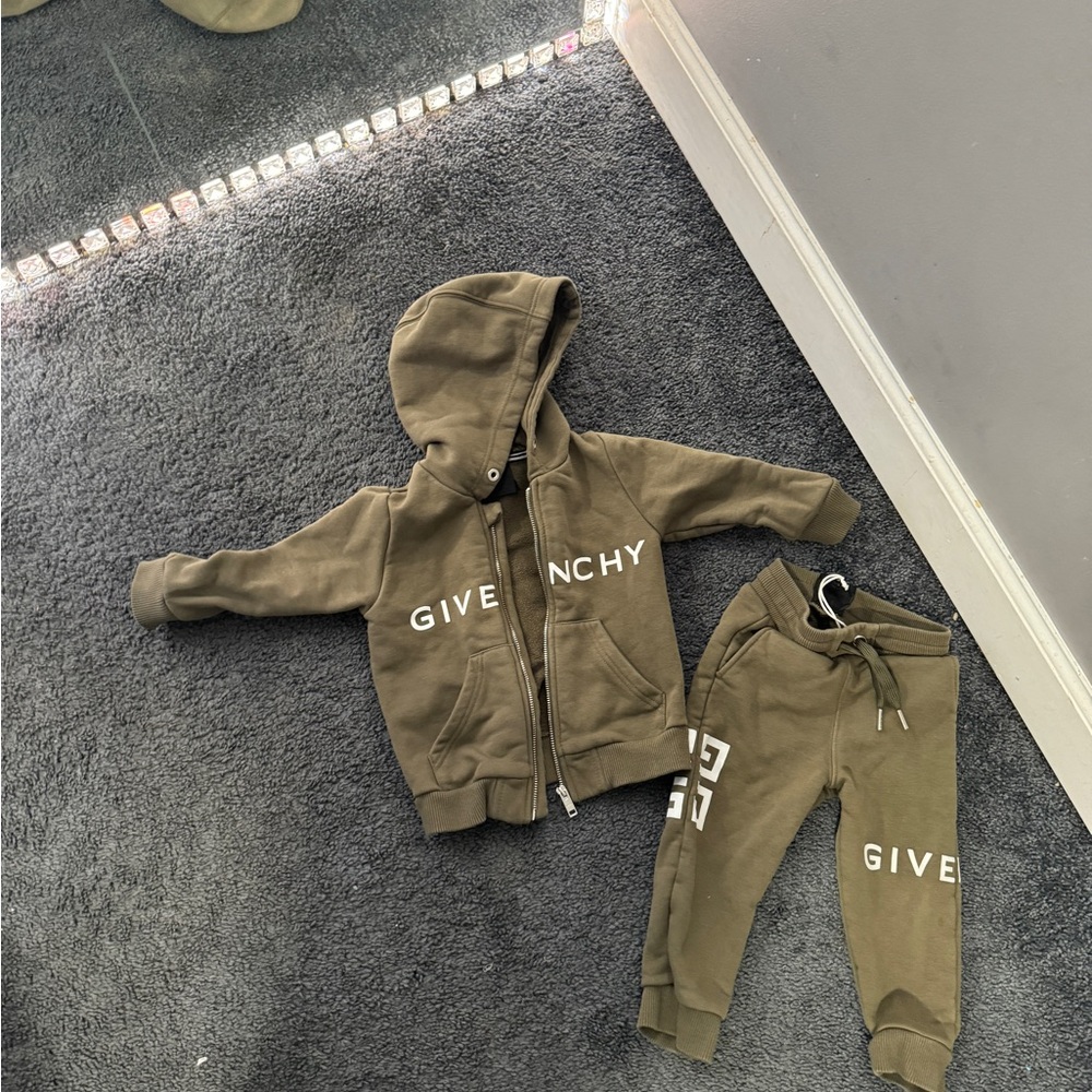 Givenchy Kids Olive Green Hoodie and Joggers Set